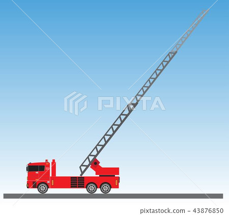 Fire Truck on blue sky background 43876850