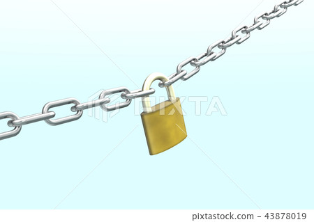 Chain and padlock image CG - Stock Illustration [43878019] - PIXTA