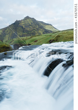 Cascade of waterfall on the river Skoga, Iceland 43878551