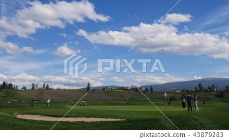 Landscape of a beautiful golf course in Canada Landscape of a beautiful golf course in Canada 43879283