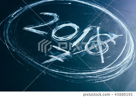 2016 crossed and new years 2017 on chalkboard 2016 crossed and new years 2017 on chalkboard 43880191