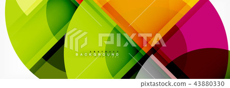 Abstract background - multicolored circles, trendy minimal geometric design 43880330