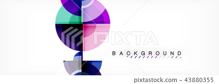Abstract background - multicolored circles, trendy minimal geometric design Abstract background - multicolored circles, trendy minimal geometric design 43880355