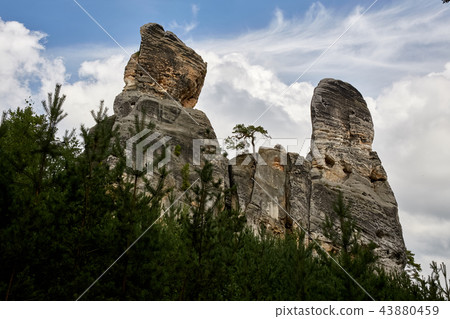 sandstone rocks near Valdstejn gothic castle 43880459