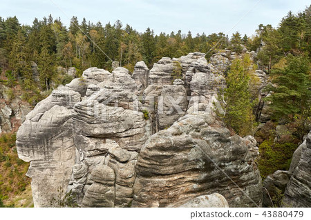 sandstone rocks - Prachovske skaly (Prachov Rocks) sandstone rocks - Prachovske skaly (Prachov Rocks) 43880479