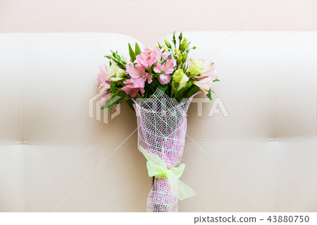 Bouquet of pink and green flowers Bouquet of pink and green flowers 43880750