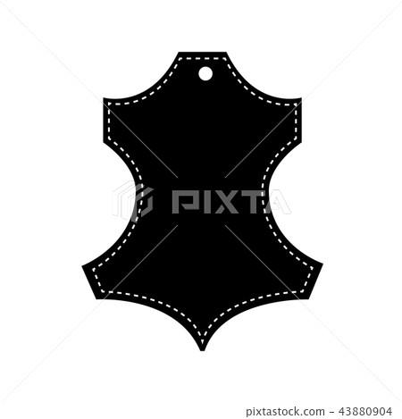 Natural leather icom. Vector illustration, black and white 43880904