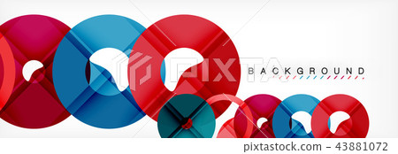 Colorful rings on grey background, modern geometric pattern design. Vector business or technology 43881072