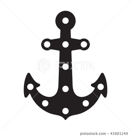 Anchor vector icon logo boat Nautical pirate helm 43881249