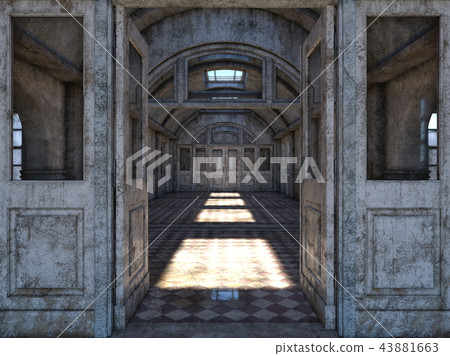 Abandoned hospital passage Abandoned hospital passage 43881663
