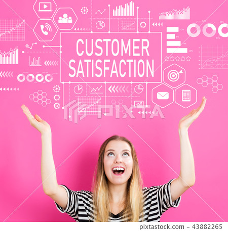 Customer Satisfaction with young woman Customer Satisfaction with young woman 43882265