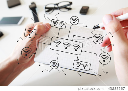 Wifi with a notebook Wifi with a notebook 43882267