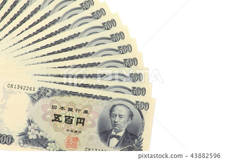 Five hundred yen banknote unused Five hundred yen banknote unused 43882596