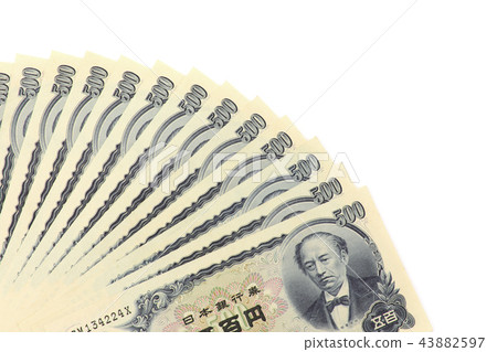 Five hundred yen banknote unused Five hundred yen banknote unused 43882597