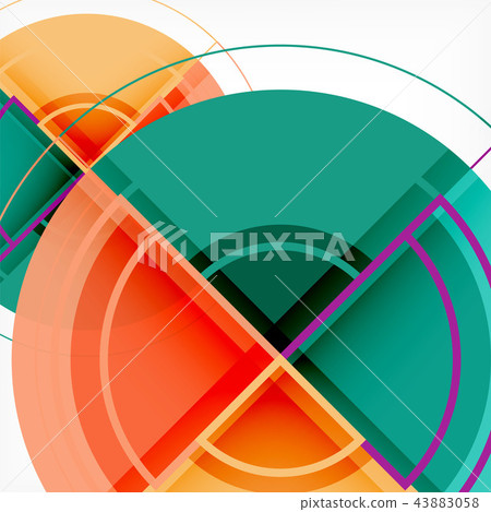 Creative circles geometric abstract background with 3d effect Creative circles geometric abstract background with 3d effect 43883058