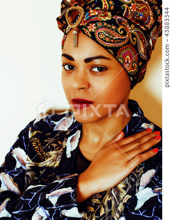 beauty bright african american woman with creative make up, shaw beauty bright african american woman with creative make up, shaw 43883344