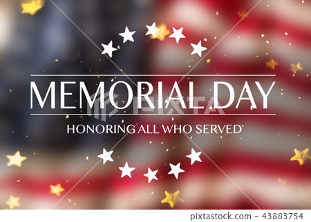 American flag with the text Memorial day. 43883754