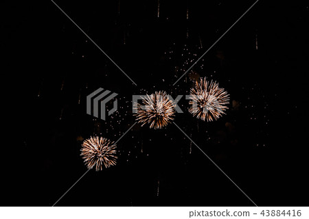 Very cheap firework over the city, red and blue 43884416