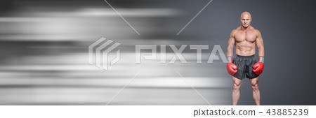 Male boxer with motion transition Male boxer with motion transition 43885239