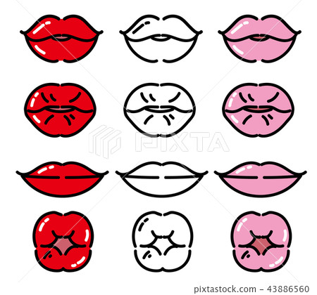 Lipstick Icon Set 43886560