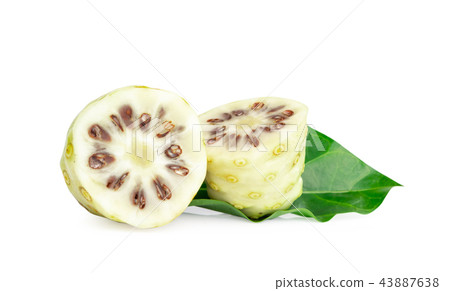 Noni or Morinda Citrifolia fruit isolated on white 43887638