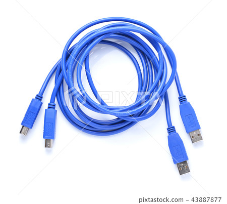 USB connector against white background 43887877
