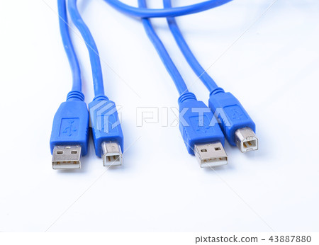USB connector against white background 43887880