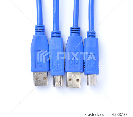 USB connector against white background USB connector against white background 43887881