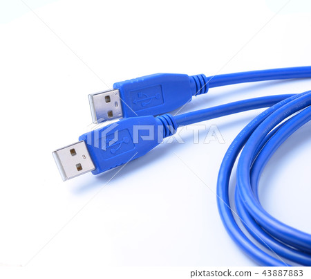 USB connector against white background USB connector against white background 43887883
