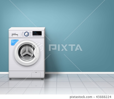 Realistic Washing Machine Background Realistic Washing Machine Background 43888224