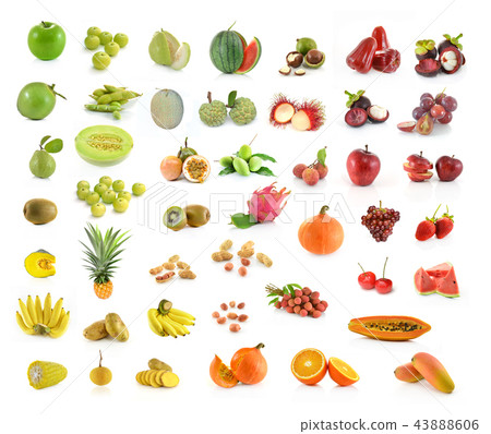 collection of fruit isolated on white background collection of fruit isolated on white background 43888606