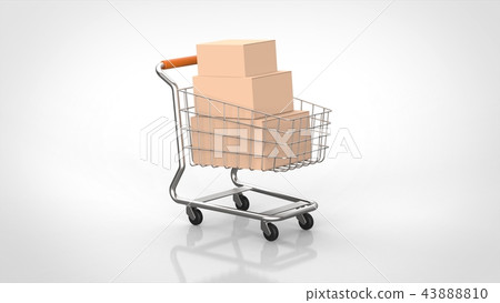 Shopping cart and goods 43888810