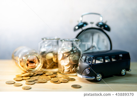 Saving money for car buying. Auto loan concept Saving money for car buying. Auto loan concept 43889370