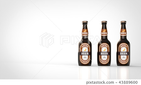 Three beer bottles right Three beer bottles right 43889600