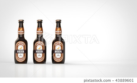Three beer bottles left Three beer bottles left 43889601