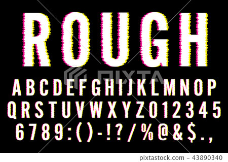 Trendy Distorted Glitch Font Typeface Trendy Distorted Glitch Font Typeface 43890340