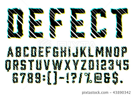 Trendy Distorted Glitch Font Typeface Trendy Distorted Glitch Font Typeface 43890342