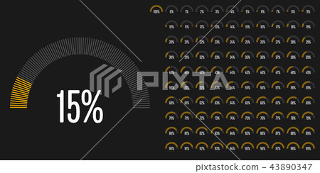 Set of semicircle percentage diagrams Set of semicircle percentage diagrams 43890347