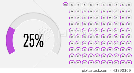 Set of circular sector percentage diagrams 43890369