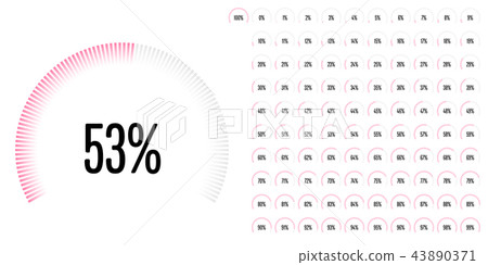 Set of circular sector percentage diagrams Set of circular sector percentage diagrams 43890371
