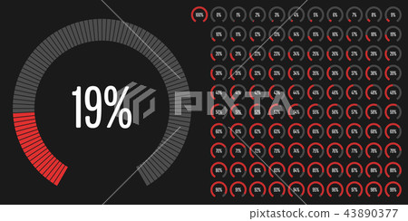 Set of circular sector percentage diagrams Set of circular sector percentage diagrams 43890377