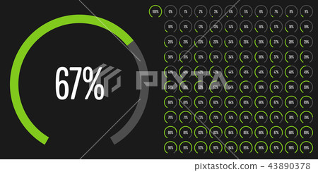 Set of circular sector percentage diagrams Set of circular sector percentage diagrams 43890378