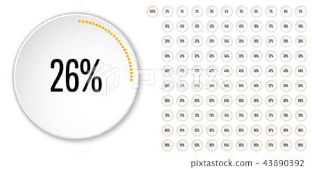 Set of circle percentage diagrams Set of circle percentage diagrams 43890392