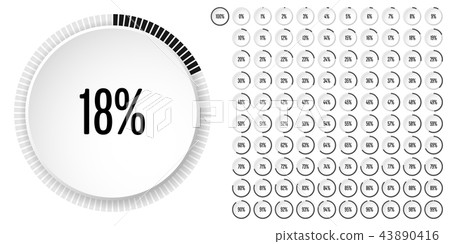Set of circle percentage diagrams Set of circle percentage diagrams 43890416