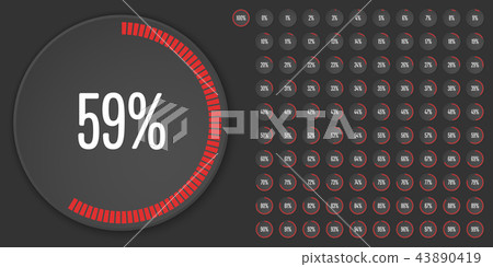 Set of circle percentage diagrams Set of circle percentage diagrams 43890419