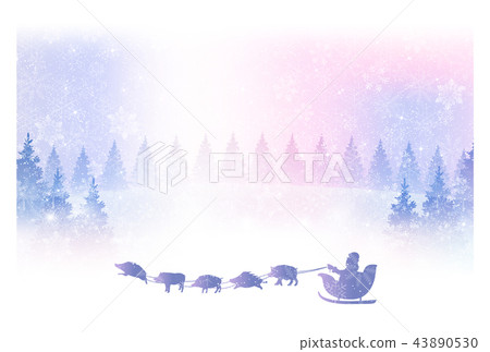 亥 snow new year's card background 亥 snow new year's card background 43890530