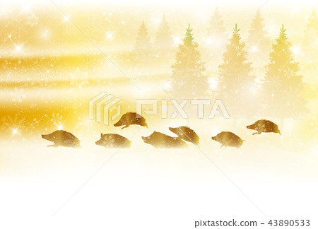 亥 snow new year's card background 亥 snow new year's card background 43890533