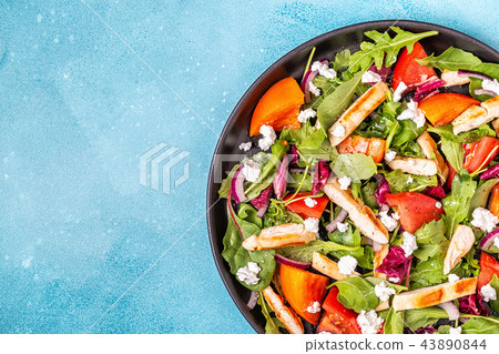 Fresh salad with chicken breast. Fresh salad with chicken breast. 43890844