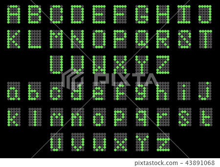 green LED digital english uppercase, lowercase green LED digital english uppercase, lowercase 43891068