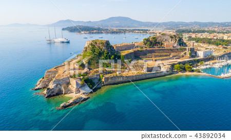 Hellenic temple and old castle at Corfu, Greece 43892034